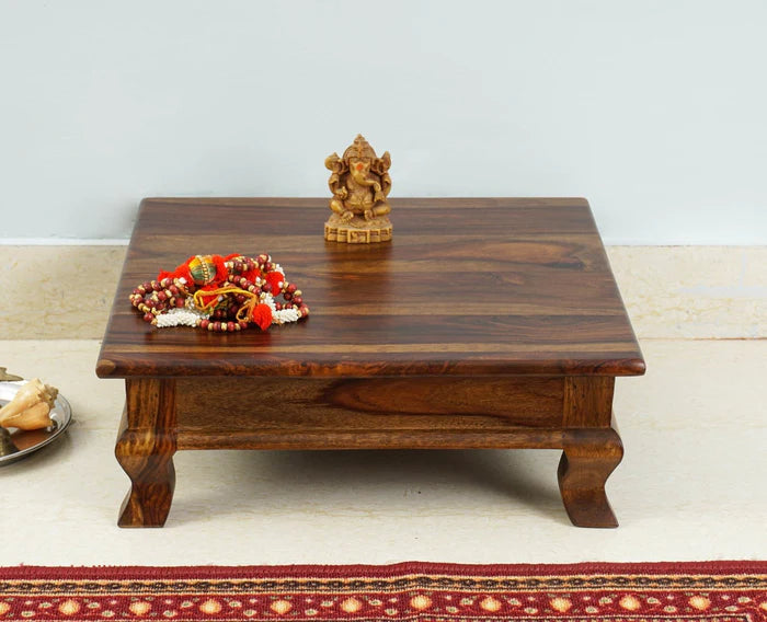 Polished Wooden Pooja Chowki