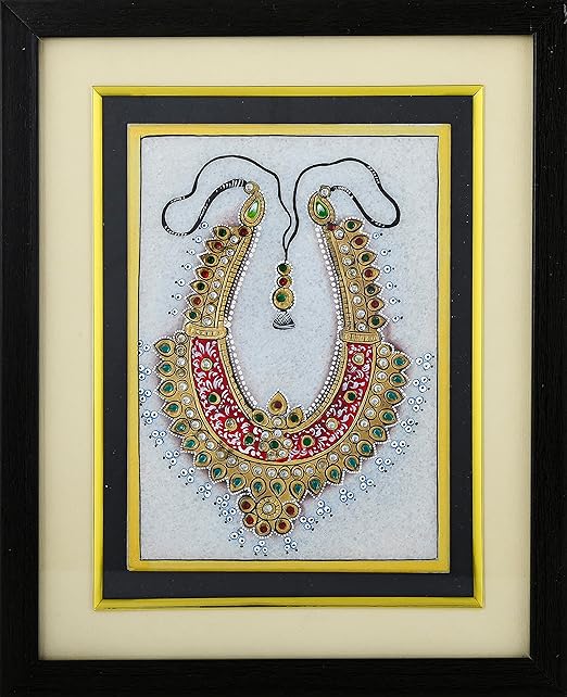 ARTS & CRAFTS Handcrafted Tanjore Marble Necklace Painting