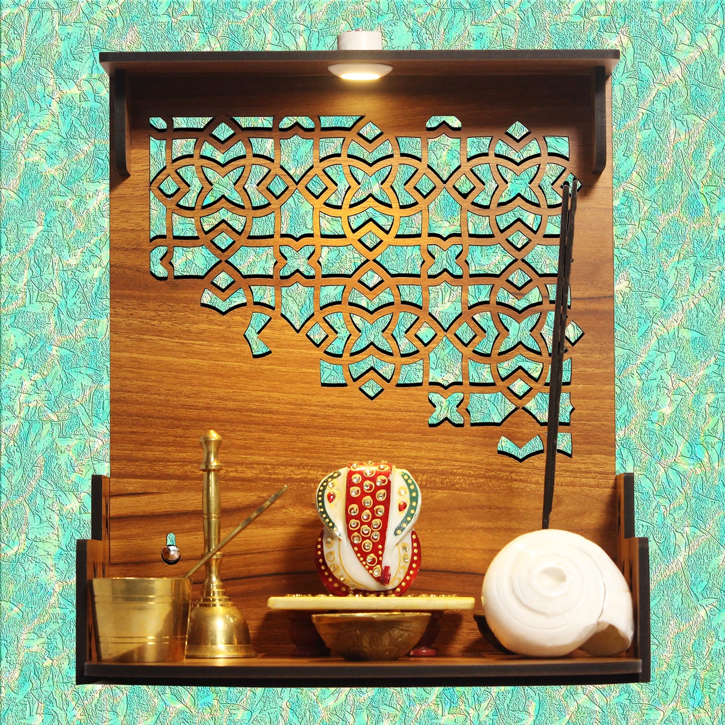 Chants™ Floral 2 Beautiful Wooden Pooja Stand