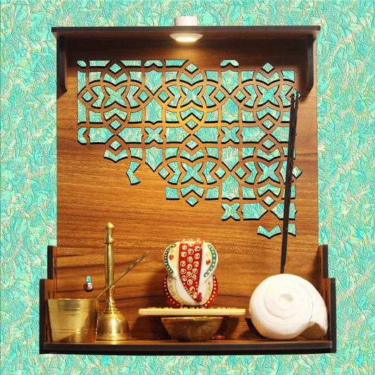 Chants™ Floral 2 Beautiful Wooden Pooja Stand