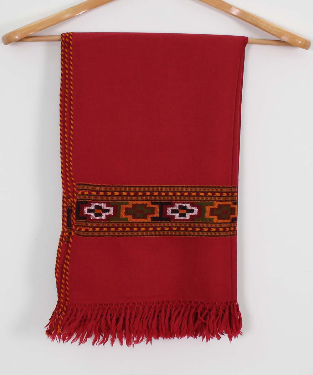 Kullu Handloom Kinnauri Design Pure Wool Shawl: