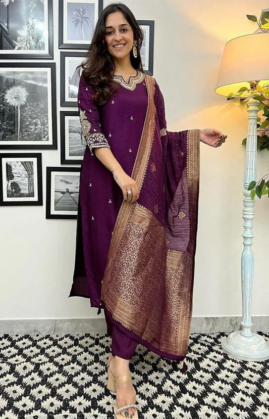 Chanderi Salwar Suit