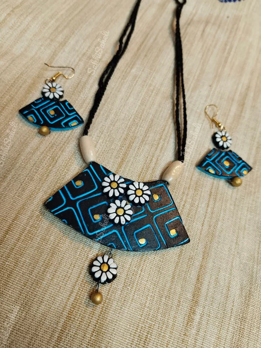 Terracotta Hand-Painted Earrings