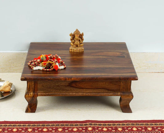 Polished Wooden Pooja Chowki